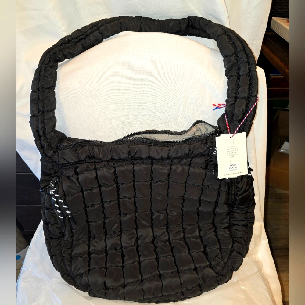 Urban Expression Black Quilted Women's Large Bag New